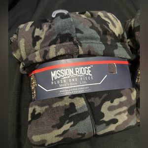 Mission Ridge Men’s Plush One Piece Onsie- Large/X-Large, Camo Colored